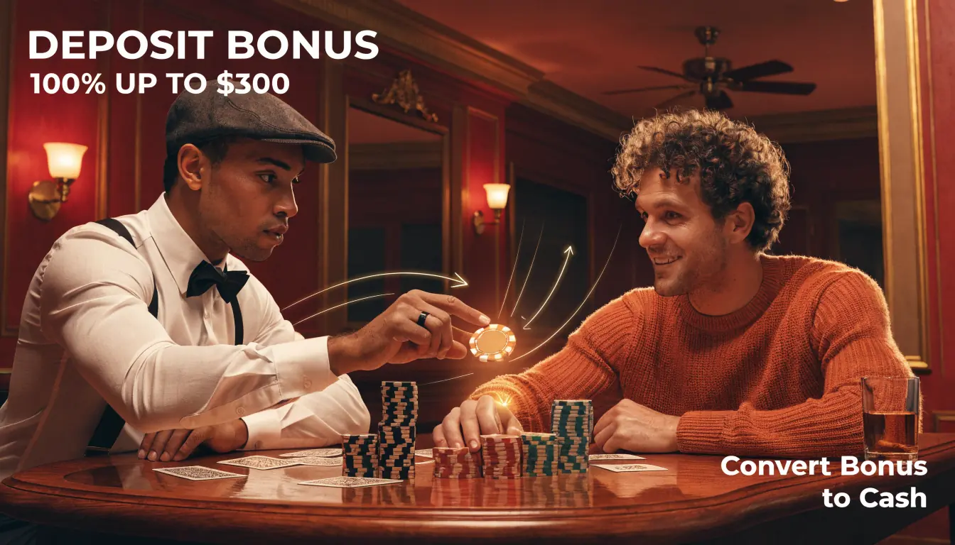 Dealer giving glowing $100 bonus chip to player