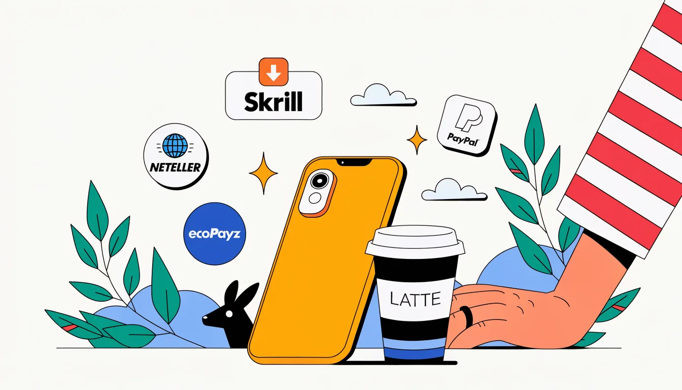 E-wallet icons with Australian motifs on smartphone