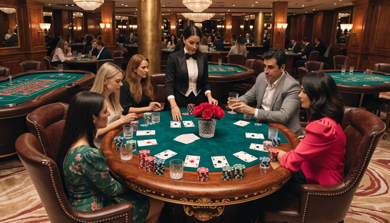 Baccarat table on a Brisbane casino gaming floor