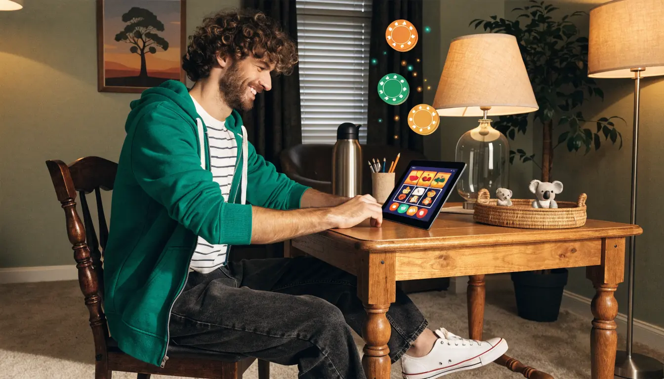 Australian player receiving virtual no‑deposit casino bonus