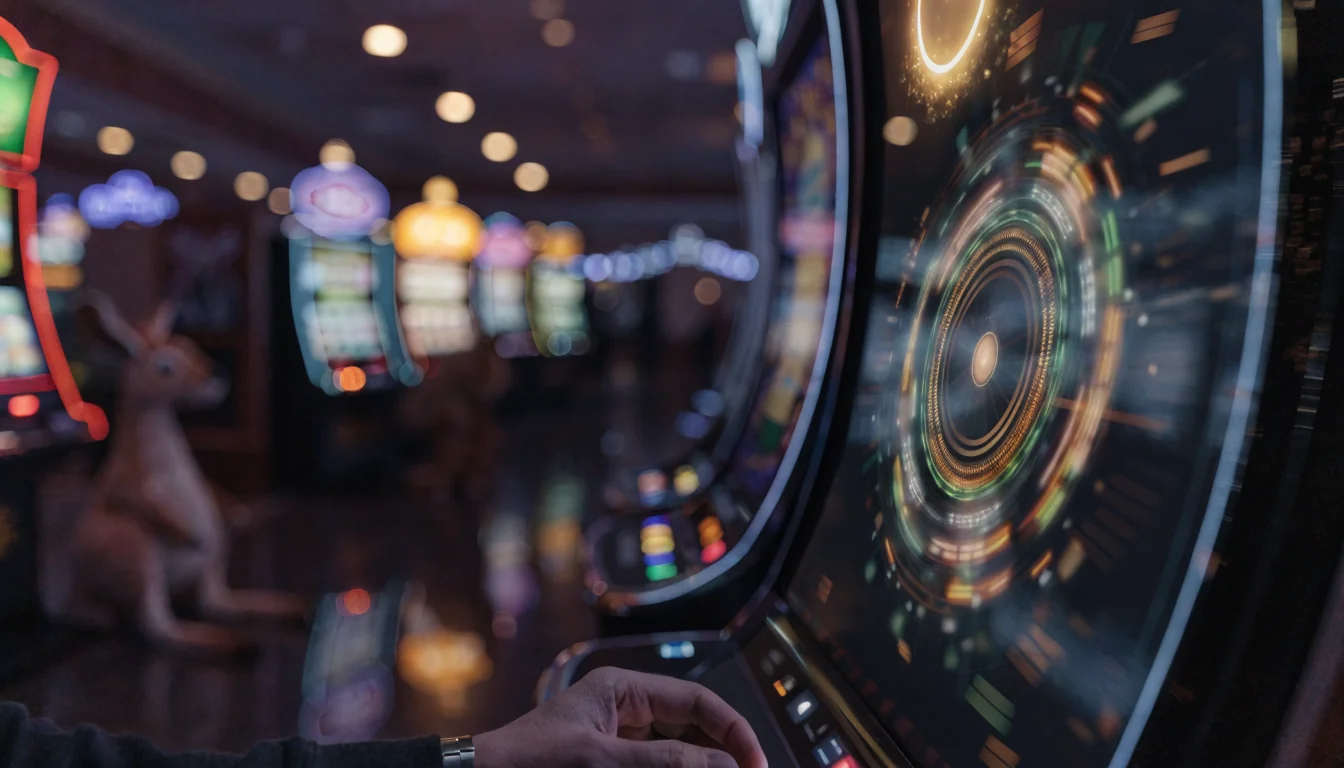 Close-up of slot machine with no‑deposit spin effect