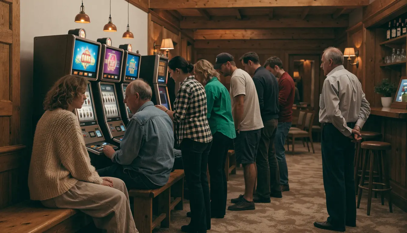 Cozy Tasmanian club pokies room with classic machines