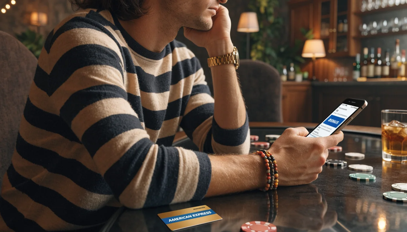 Australian player reviewing casino bonus with Amex card